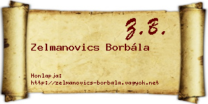 Zelmanovics Borbála névjegykártya